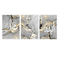Islamic Calligraphy Ayatul Kursi Black Gold Marble Wall Art by Axyaa