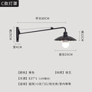 Axyaa Industrial Swing Arm Outdoor Wall Lamp LED E27 Rotatable Wall Mounted