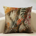 Axyaa Japanese Landscape Ukiyo Style Cushion Cover 45x45cm Art Decor Linen Pillow Case