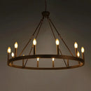 Axyaa Industrial Black Round Iron Chandelier for Living Room & Cafe
