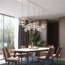 Axyaa Nordic Glass Chandelier: Creative Mickey Bubble Design LED Lighting for Home Decor