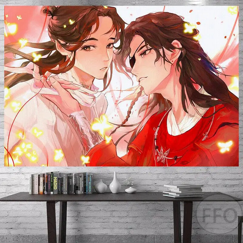 Heaven Officials Blessing Anime Tapestry Wall Hanging Aesthetic Room Decor - Axyaa
