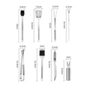 Axyaa 7-Piece Stainless Steel BBQ Tool Set in Paper Box for Outdoor Grilling