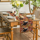Autumn Red Panda Maple Leaf Table Runner by Axyaa: Festive Dining Decor