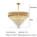 Axyaa Crystal Pendant Chandelier for Modern Luxury Living Room, Villa, Hall, Bedroom, and Dining Area