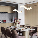 Axyaa White Acrylic Ball Chandelier Lamp for Bedroom Living Room Dining Area