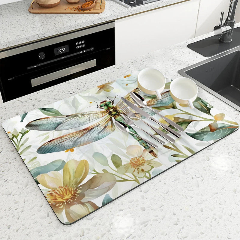 Axyaa Watercolor Drying Mat Absorbent Placemat Anti Slip Cup Table Mats