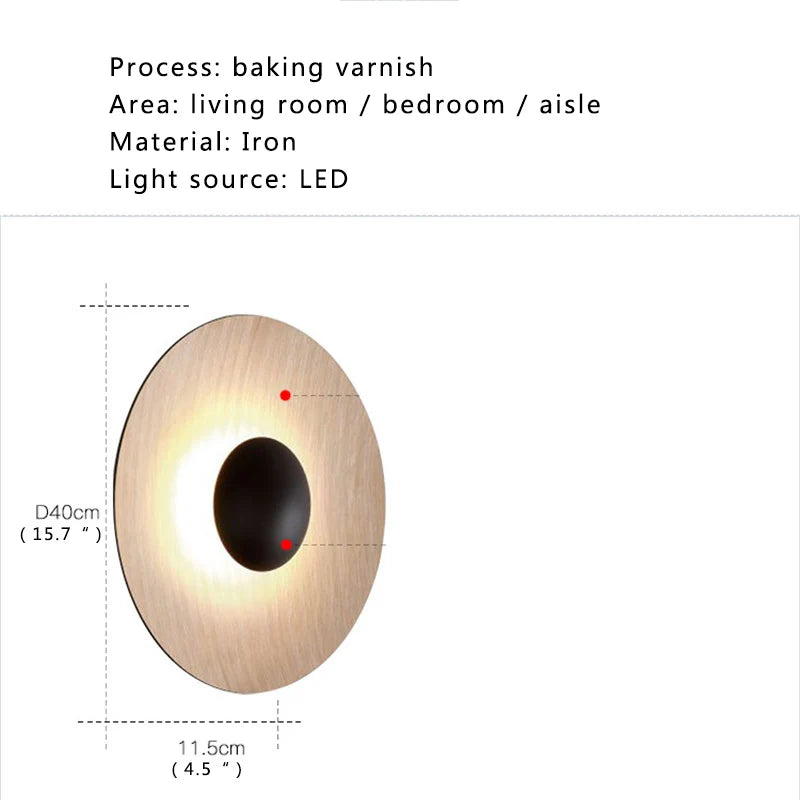 Axyaa Round Nordic Wall Sconce: Aluminum Modern Fashion Light for Bedroom