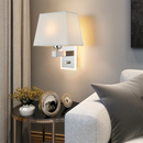 Axyaa Fabric Square Wall Lamp: LED Bedroom Retro Light for Home Hallway Dcor
