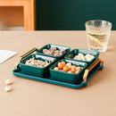 Axyaa Ceramic Fruit Plate: Creative Divided Snack Plate for New Year Dried Fruits