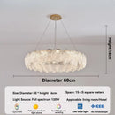 Axyaa Modern Shell Glass Chandelier LED Pendant Light for Stylish Home Decor