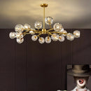Axyaa Crystal Sphere Chandelier: Adjustable Metal Molecular Ceiling Light for Luxury Ambience