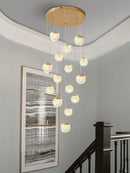 Axyaa Luxury LED Staircase Chandelier for Living Room and Bedroom