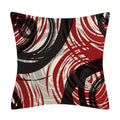 Axyaa Black Red Geometric Abstract Cushion Cover for Stylish Home Decor