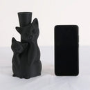 Axyaa Bohemian Cat Vase - Black Cylindrical Home Decor for Flowers