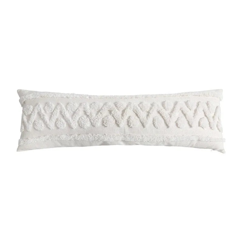 Geometric Tufted Tassel Pillow Covers for Home Decor by Axyaa