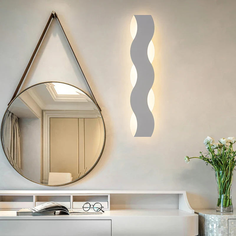 Axyaa Modern LED Wall Lamp Wave Design for Bedroom, Sofa, Bathroom Decor