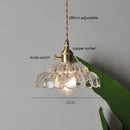 Axyaa Copper LED Glass Pendant Light Fixture Vintage Hanging Lamp
