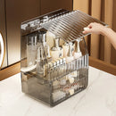 Axyaa Clear Lid Cosmetic Storage Box with 2 Drawers - Large Capacity Skincare Organizer