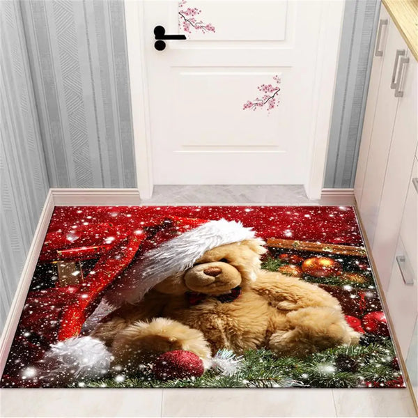 Axyaa Christmas & New Year Home Decor Door Mat - Anti-Slip Floor Rug