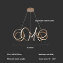 Axyaa Gold Twisted Ring LED Pendant Chandeliers for Home Decor Lighting