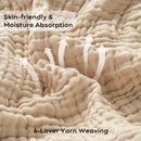 Axyaa 6-Layer Boho Cotton Muslin Throw Blanket - Lightweight & Breathable