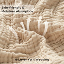 Axyaa 6-Layer Cotton Muslin Throw Blanket: Lightweight, Breathable Boho Sofa & Bed Summer Blanket