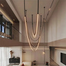 Axyaa Leather Belt Chandeliers: Artistic DIY LED Suspension Lights for Home Decor