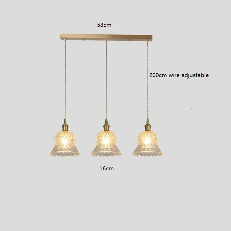 Axyaa Clear Glass LED Pendant Lights - Nordic Modern Hanging Lamp