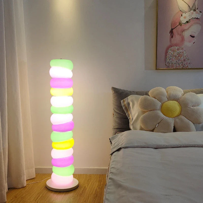 Axya Rainbow Macaron Glass Floor Lamp for Bedroom Living Room Decor