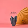Axyaa Black Texture Irregular Ceramic Vase for Home Decoration