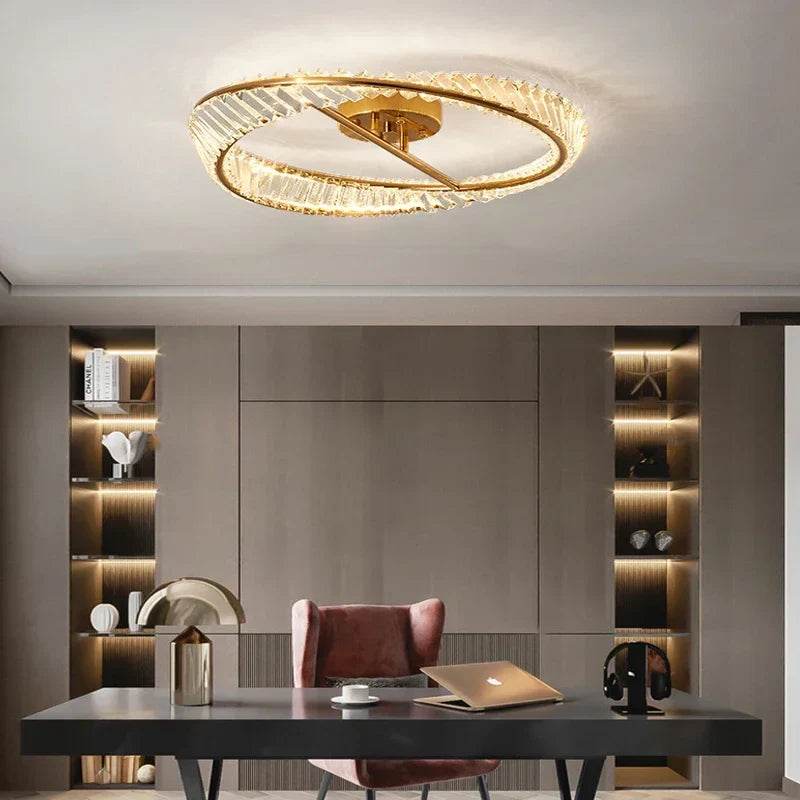 Axyaa Crystal LED Ceiling Lights Modern Luxury Kitchen Dining Room Lighting