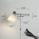 Axyaa LED Wall Lamp Adjustable Telescopic Arm Home Decor Bedside Bedroom Switch Reading