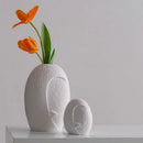 Axya Ceramic Face Vase Set - Nordic Rustic Modern Room Decor for Home