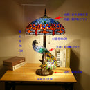 Axyaa Peacock Art Tiffany Table Lamp for Living Room Decor