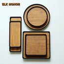 Axyaa Bamboo Banquet Serving Tray | Decorative Tea Plate for Coffee Bread Dessert
