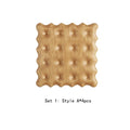 Axyaa Wooden Cookie Coaster Set - Walnut Beech Heat Pad for Cups and Mugs