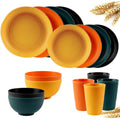 Axyaa Wheat Straw Cutlery Set - Unbreakable Eco-Friendly Kitchen Tableware for Camping and Kids