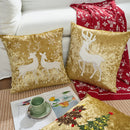 Axyaa Embroidered Elk & Snowflake Christmas Pillowcase Set