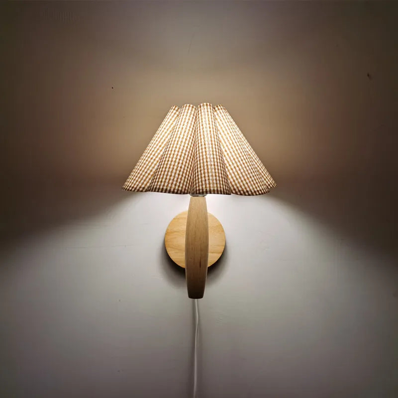 E27 Wooden Wall Lamp Petal Design Nordic Style Axyaa Branded Balcony Light