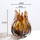 Axyaa Flower Bud Glass Vase for Elegant Hydroponics and Floral Arrangements