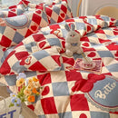 Axyaa Cartoon Floral Print Polyester Full Size Bedding Set with Soft Duvet Cover & Flat Sheet