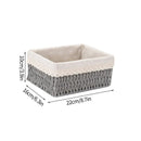 Axyaa Handwoven Storage Basket with Lid - Rectangular Organizer for Home and Closet