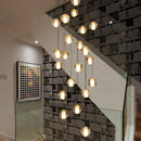 Axyaa Crystal Stair Chandelier: Modern LED Ceiling Lamp for Living Room