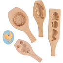 Axyaa Eco-friendly Wood Cake Mold - Multi-lattice Animal Flower Mooncake Pastry Mold