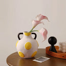 Axyaa Geometric Graffiti Ceramic Vase Flowerpot for Stylish Home Decor