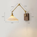 Axyaa Copper Swing LED Wall Light with Pull Chain Switch, Wide Rotation, Walnut Canopy