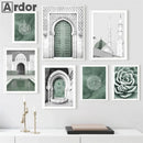 Ayatul Kursi Green Canvas Wall Art Print by Axyaa - Living Room Home Decor