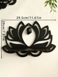 Axyaa Black Lotus Crystal Wall Shelf: Boho Floating Shelves for Aesthetic Décor