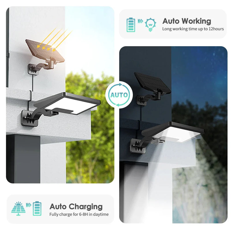 Axyaa 6000mAh Solar Barn Light Security Motion Sensor 800 Lumen Wall Lamp